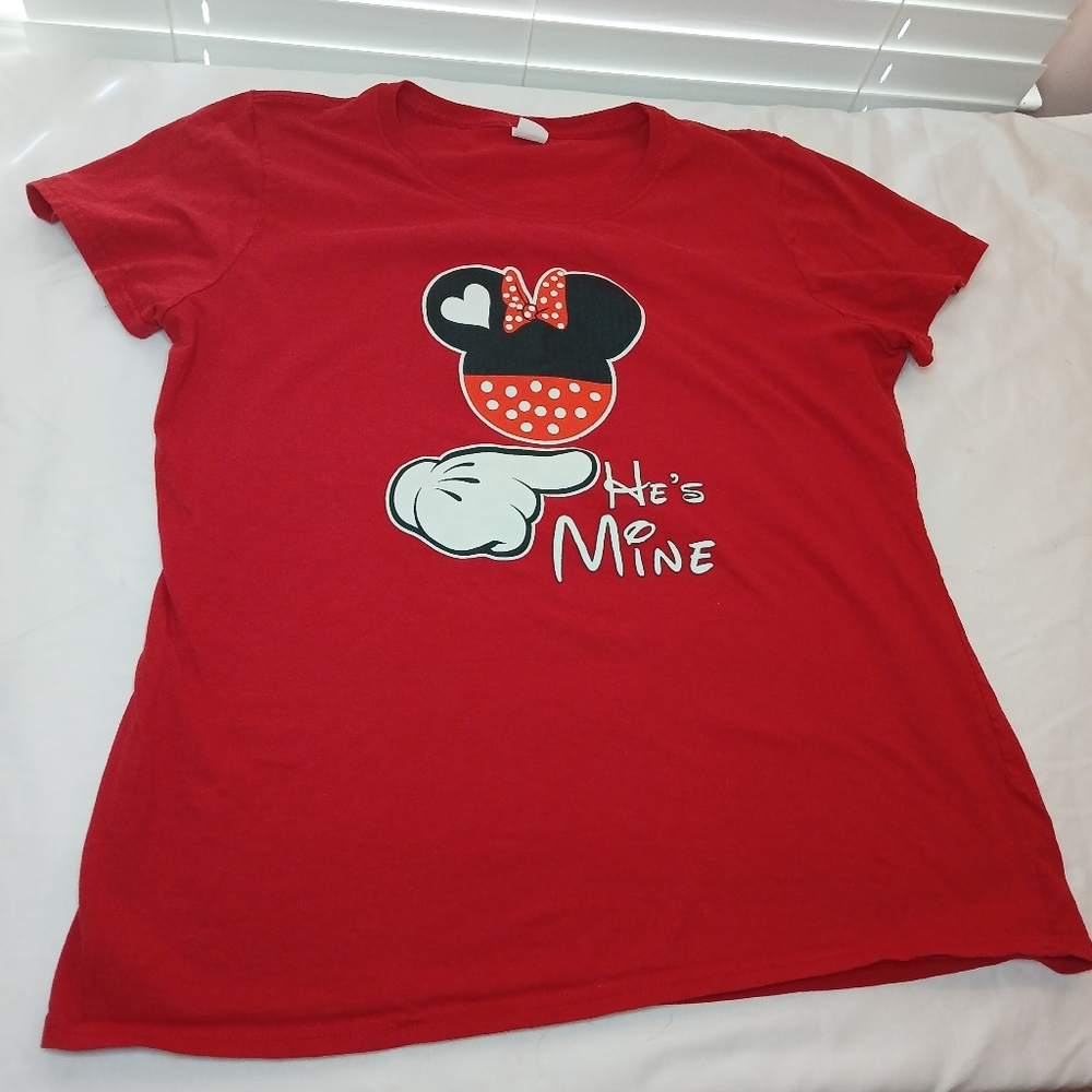 Matching Disney MINNIE MOUSE "He's MINE" T Shirt In 2x/3x Lady Cut LIKE NEW